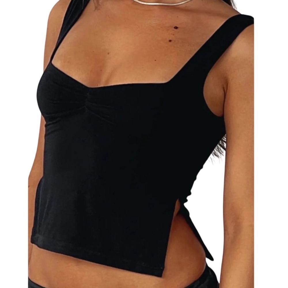 WHITE FOX Women's Taking Off Tank Top, Cropped, Black, Size XL